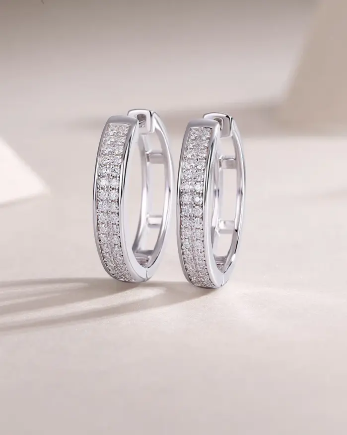 Pendientes de moissanita doble brillante TY, plata de ley S925, D VVS1, joyería fina de moissanita para mujer, pendientes de oro rosa 2