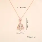Juego de Joyería Vintage Elegante de 3 Piezas para Mujer, Collar con Árbol de Navidad Colorido, Gargantilla de Cristal Brillante, Aretes de Novia para Boda, Fiesta 6
