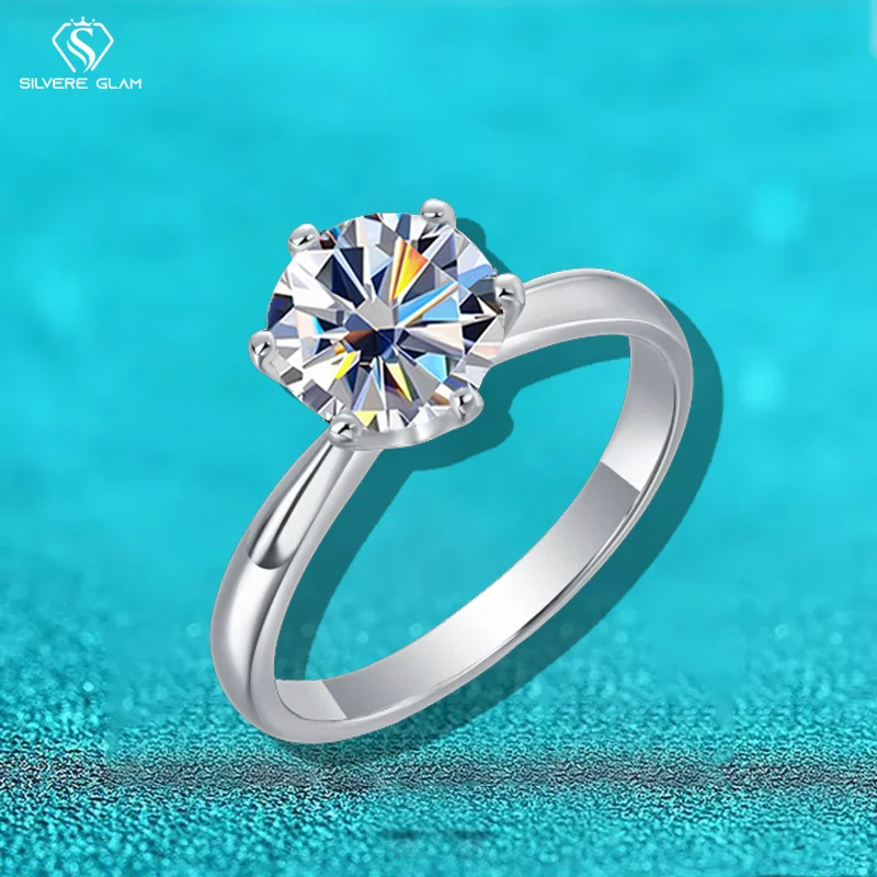 TY 1Carat D VVS1 Moissanite 925 anillo de plata esterlina para mujeres y hombres con certificado joyería fina anillo de boda piedra preciosa de laboratorio 1 TY 1Carat D VVS1 Moissanite 925 anillo de plata esterlina para mujeres y hombres con certificado joyería fina anillo de boda piedra preciosa de laboratorio 1