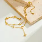 DIEYURO Tobilleras de Acero Inoxidable 316L con Colgante de Corazón Redondo Dorado e Incrustaciones de Circonio, Nuevas Cadenas para Pies para Mujer, Joyería Glamorosa Antioxidante 4