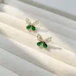 Conjunto de Joyería Romántico con Mariposas Verdes, Elegante Collar con Colgante de Circonio, Pendientes, Combinación de Joyería de Hadas a la Moda para Mujer, Regalo 3