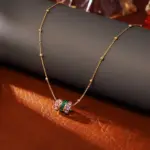 Juego de Joyería Vintage Elegante de 3 Piezas para Mujer, Collar de Cuerda Colorido, Gargantilla de Cristal Brillante, Aretes de Novia para Boda, Fiesta 3