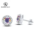 Pendiente brillante de plata de ley S925, 1*2CT, Color D, moissanita, pendientes clásicos para Piercing para mujer, joyería fina para fiesta de boda 3