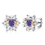 Pendientes de Moissanita TY Elegantes para Mujer, Plata de Ley 925, Diseño de Copo de Nieve, Varios Colores, Color D 12 Pendientes de Moissanita TY Elegantes para Mujer, Plata de Ley 925, Diseño de Copo de Nieve, Varios Colores, Color D 12