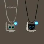 Juego de 4 Uds de pulsera + collar de cuentas de gato luminoso, pulseras elásticas con dijes de cuentas negras con gato, regalo de Halloween/Navidad 2