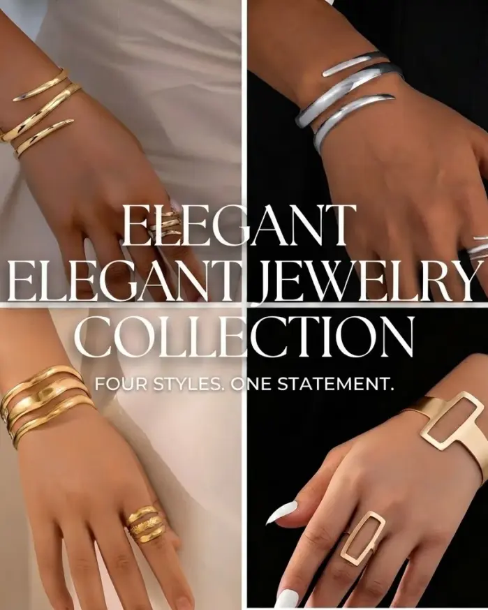 Conjunto de anillo de pulsera abierta geométrica de diseño Simple para mujer, accesorios de fiesta de vacaciones personalizados, regalos, 2 uds. 2