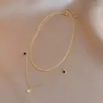 Conjunto de joyería Vintage elegante para mujer, collar de concha de estrella, gargantilla dorada, pulsera de boda nupcial, regalo de fiesta, 2 uds. 3