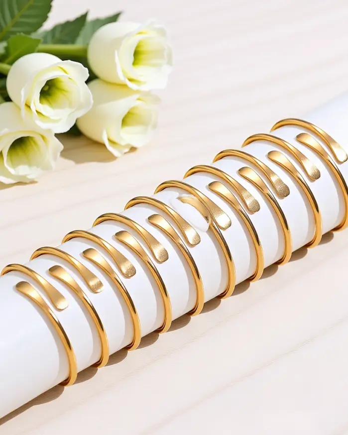 Juego de 10 Pulseras Elegantes Retro para Mujer, Estilo Punk, Apilables, para Uso Diario, Regalo para Bodas y Fiestas 2