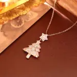 Juego de Joyería Vintage Elegante de 3 Piezas para Mujer, Collar con Árbol de Navidad Colorido, Gargantilla de Cristal Brillante, Aretes de Novia para Boda, Fiesta 2