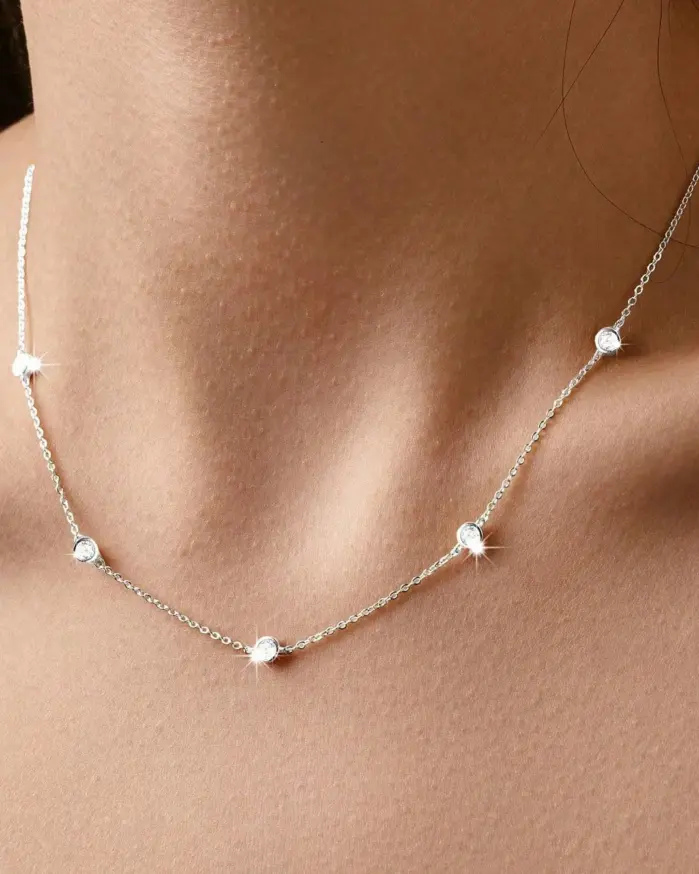 Collar de moissanita TY 2.5CT, collar con colgante de burbuja de Plata de Ley 925, Color D con joyería fina minimalista GRA para fiesta 2