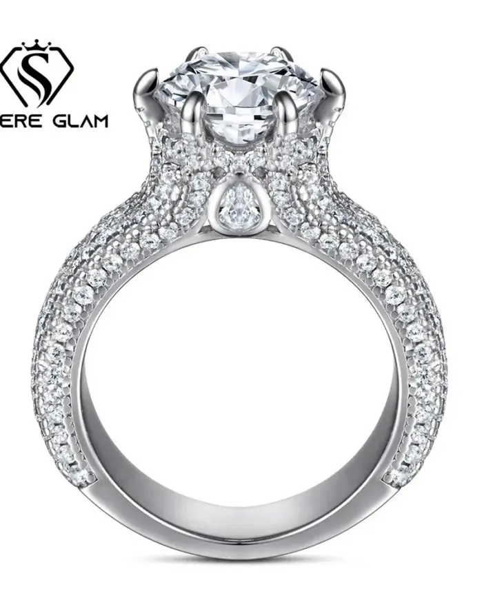 Anillo de moissanita de Color 2CT D, gran oferta, joyería occidental de Plata de Ley 925, anillos para mujer para regalos de boda y cumpleaños, regalos para madre 2