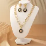 3 uds nueva joyería barroca real de moda para mujer accesorios de fiesta conjunto de pendientes y collar de cristal con cabeza de león de lujo 3