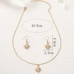 Juego de Joyería Elegante y Moderno de 3 Piezas para Mujer, Collar con Estrella Dorada y Sol, Gargantilla Brillante con Cristales, Aretes para Uso Diario Informal, Regalo 6