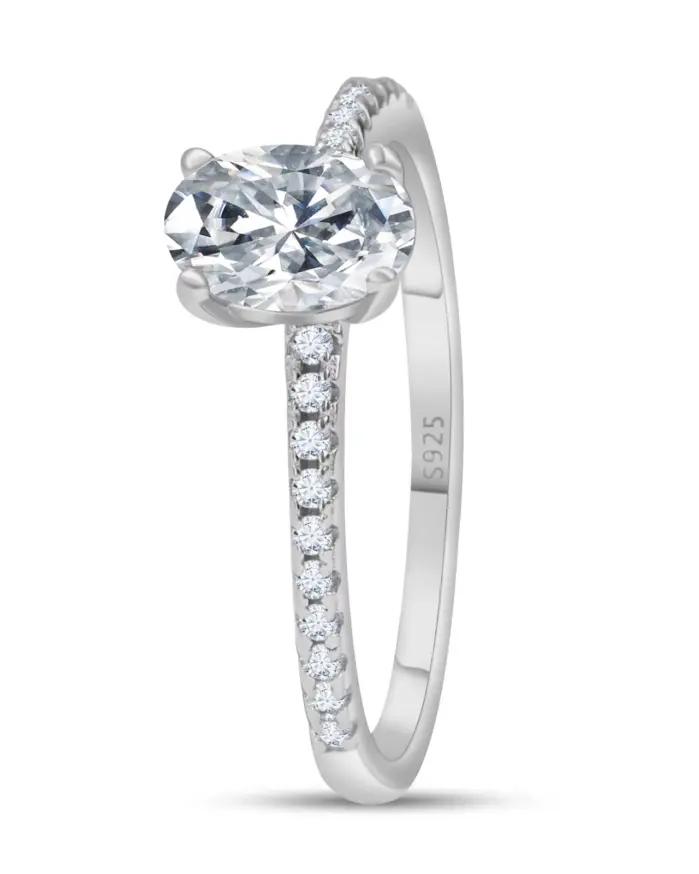 Anillo clásico de huevo de Paloma de moissanita de Color 1CT D con certificado, anillo de Hada de Plata de Ley 925 para mujer, fiesta de boda Vintage Simple 2