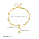 DIEYURO Tobilleras de Acero Inoxidable 316L con Colgante de Corazón Redondo Dorado e Incrustaciones de Circonio, Nuevas Cadenas para Pies para Mujer, Joyería Glamorosa Antioxidante 2
