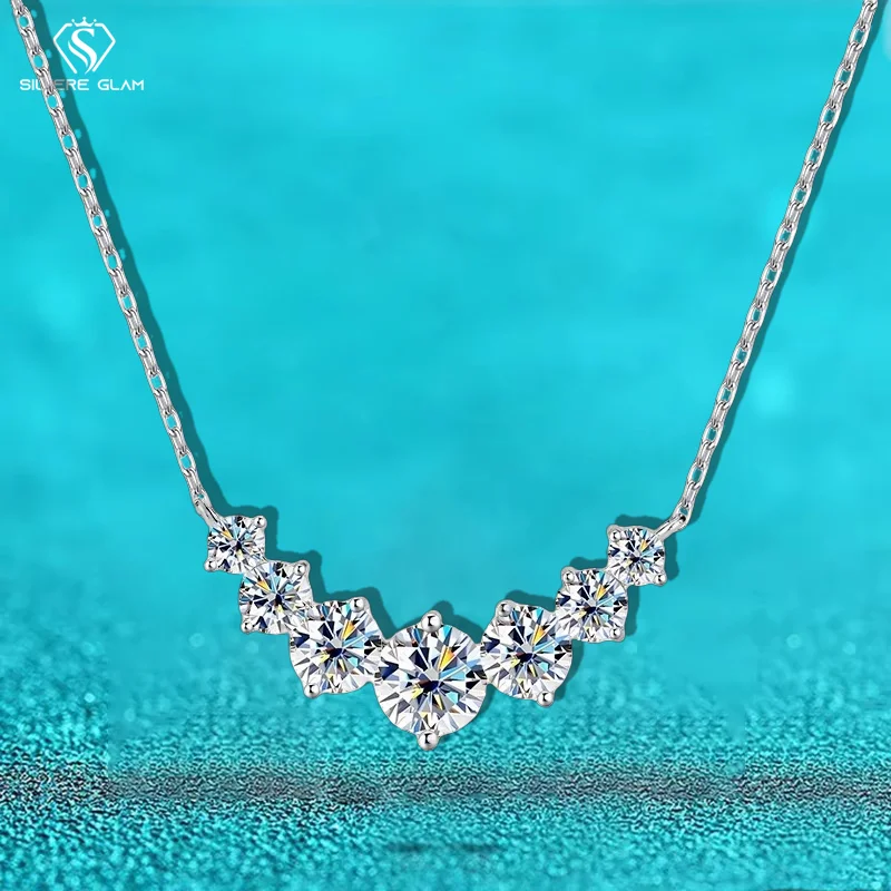 Collar de moissanita TY para mujer, joyería fina de boda con certificados, collar de oro blanco de 18k chapado en plata esterlina 925 1 Collar de moissanita TY para mujer, joyería fina de boda con certificados, collar de oro blanco de 18k chapado en plata esterlina 925 1