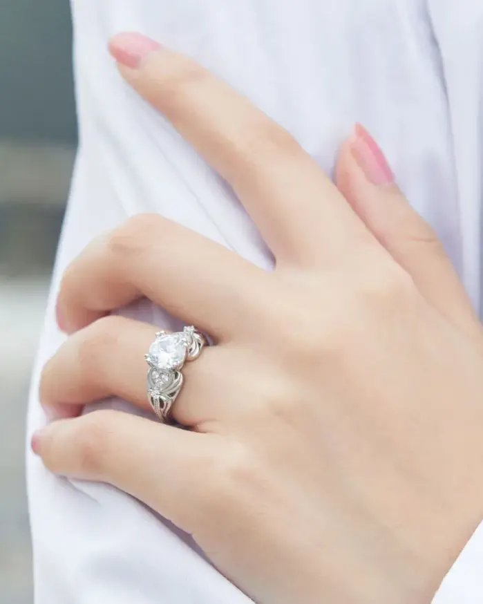 Anillo de moda de moissanita de 2 quilates, anillo de Color D con certificado, anillo de Hada de Plata de Ley 925, joyería fina, regalo de compromiso para mujer 2
