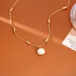 Juego de Joyería Vintage Elegante de 3 Piezas para Mujer, Collar con Nudo de Bambú y Perlas de Azúcar, Gargantilla de Cristal Brillante, Aretes para Novia, Boda, Fiesta 2