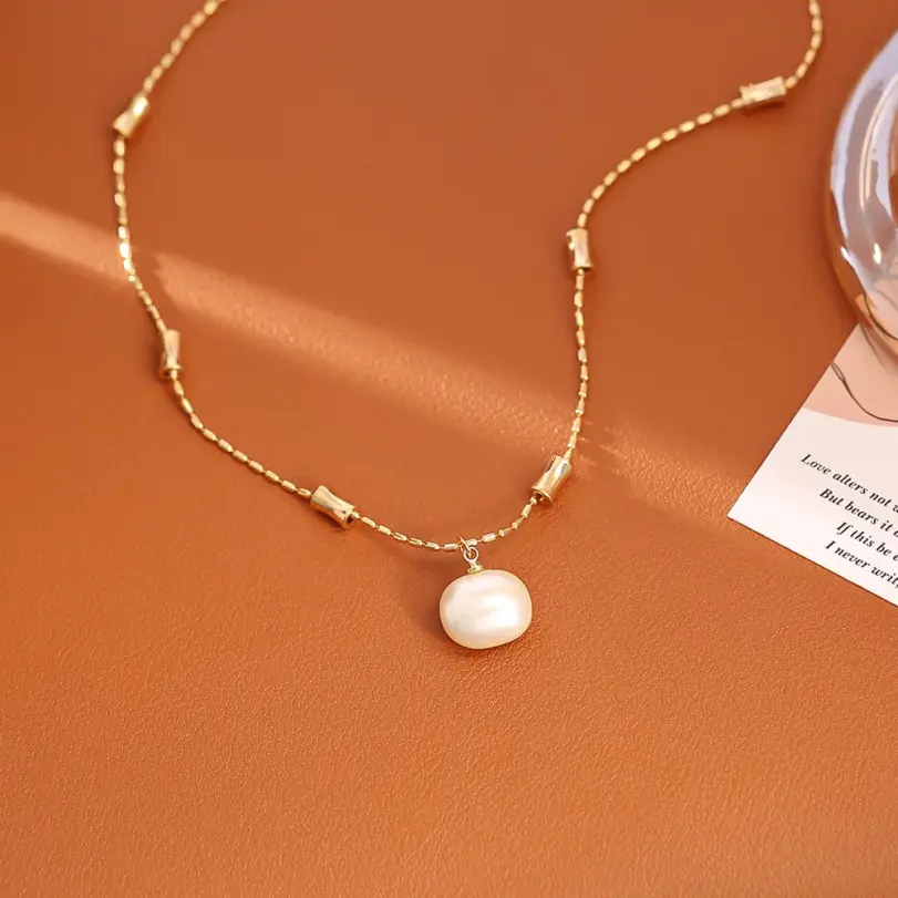 Juego de Joyería Vintage Elegante de 3 Piezas para Mujer, Collar con Nudo de Bambú y Perlas de Azúcar, Gargantilla de Cristal Brillante, Aretes para Novia, Boda, Fiesta 2
