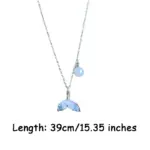 Conjunto de collar de perlas con diseño de cola de pez, estilo nicho francés, cadena para clavícula, joyería de verano para mujer, aretes. 6