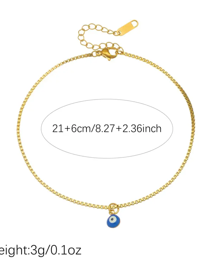 DIEYURO Tobilleras de Acero Inoxidable 316L con Amuleto de Ojo Turco Azul de la Suerte, Nuevas Cadenas para el Pie para Mujer, Joyería Glamorosa Antioxidante 2