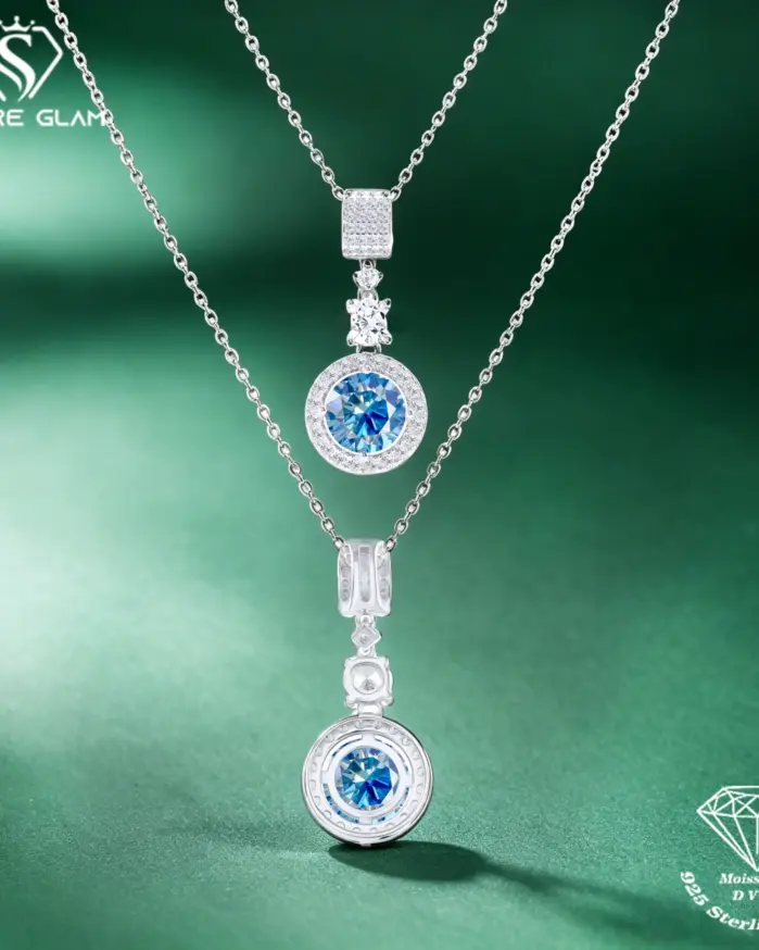Collar con Colgante de Moissanita TY 5CT DColor en Plata de Ley 925, Joyería Fina, Accesorios de Moda para Mujer para Fiestas y Bodas 1
