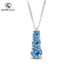 Colgante de calabaza de moissanita de Color D de 1,8 quilates, collar delicado para mamá, collar clásico de Plata de Ley 925 para mujer, joyería fina para fiesta 4