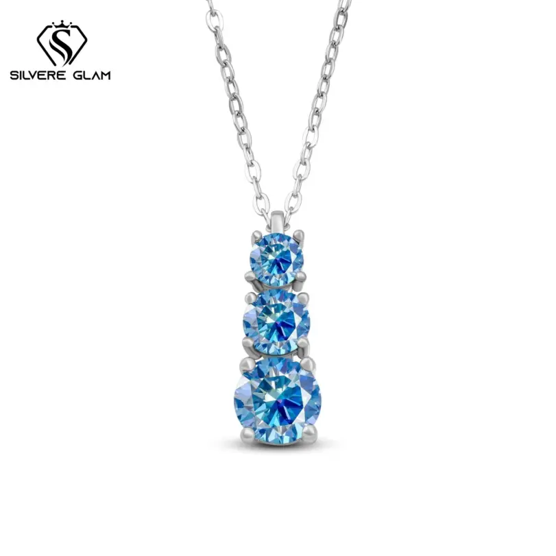 Colgante de calabaza de moissanita de Color D de 1,8 quilates, collar delicado para mamá, collar clásico de Plata de Ley 925 para mujer, joyería fina para fiesta 4