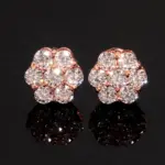 Pendientes TY Moissanite para mujer, pendientes de plata de ley 925 con forma de flor, oro rosa, Color D VVS1, joyería fina, regalo de fiesta 6