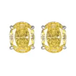 Juego de Joyería Vintage Elegante de 3 Piezas para Mujer, Collar con Forma de Huevo Amarillo, Gargantilla de Cristal Brillante, Aretes de Novia para Boda, Fiesta 4