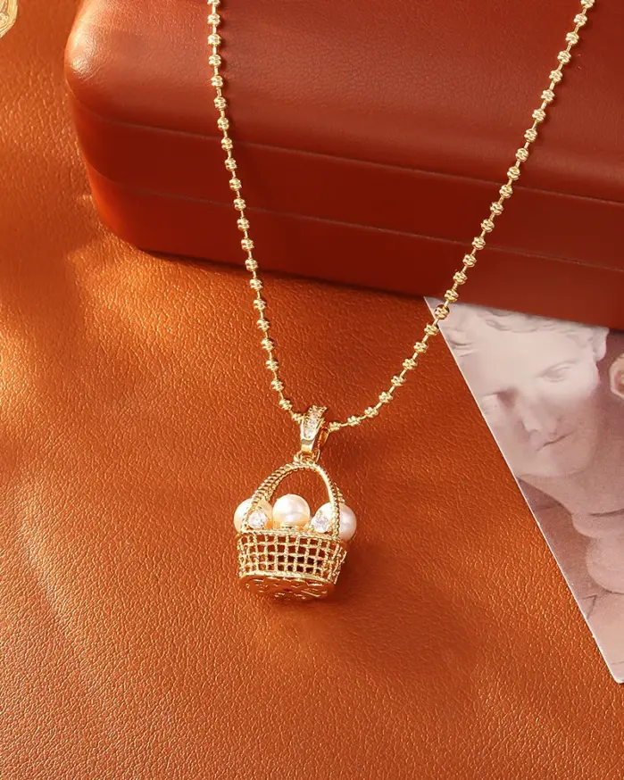 Juego de Joyería Vintage Elegante de 3 Piezas para Mujer, Collar con Diseño de Cesta de Flores Hueca, Gargantilla de Cristal Brillante, Aretes para Novia, Boda, Fiesta 2