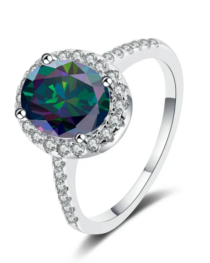 Anillo de hadas de moissanita de Color 1 CT D para mujer, anillos de piedras preciosas de moissanita, alianzas de compromiso de plata S925, joyería fina 2