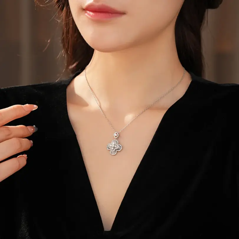Juego de Joyería Vintage Elegante de 3 Piezas para Mujer, Collar de Perlas con Flores, Gargantilla de Cristal Brillante, Aretes de Novia para Boda, Fiesta 3