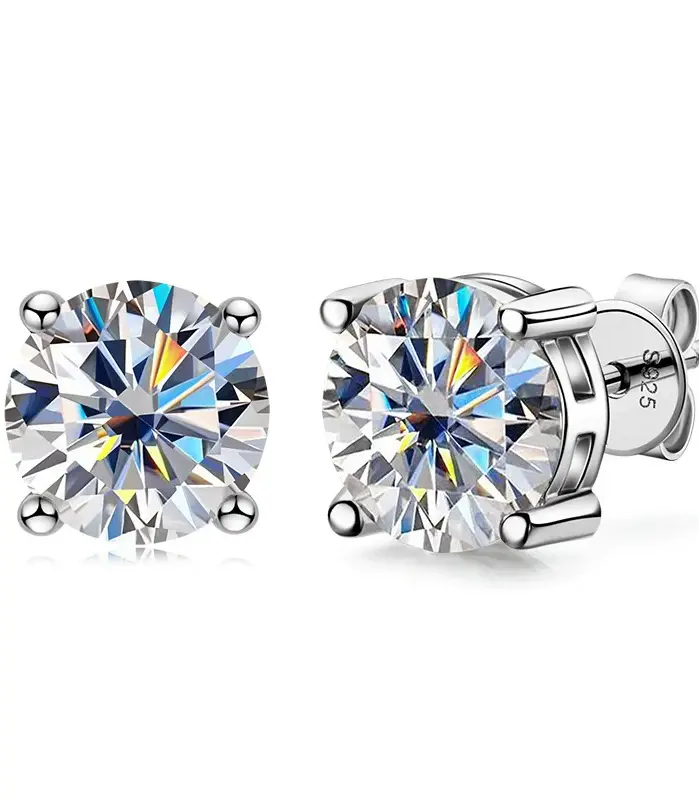 Pendientes de moissanita TY 2.0ct para mujer, pendientes de diámetro cultivados en laboratorio, joyería fina de plata esterlina, regalo, pendientes de plata de ley S925 1