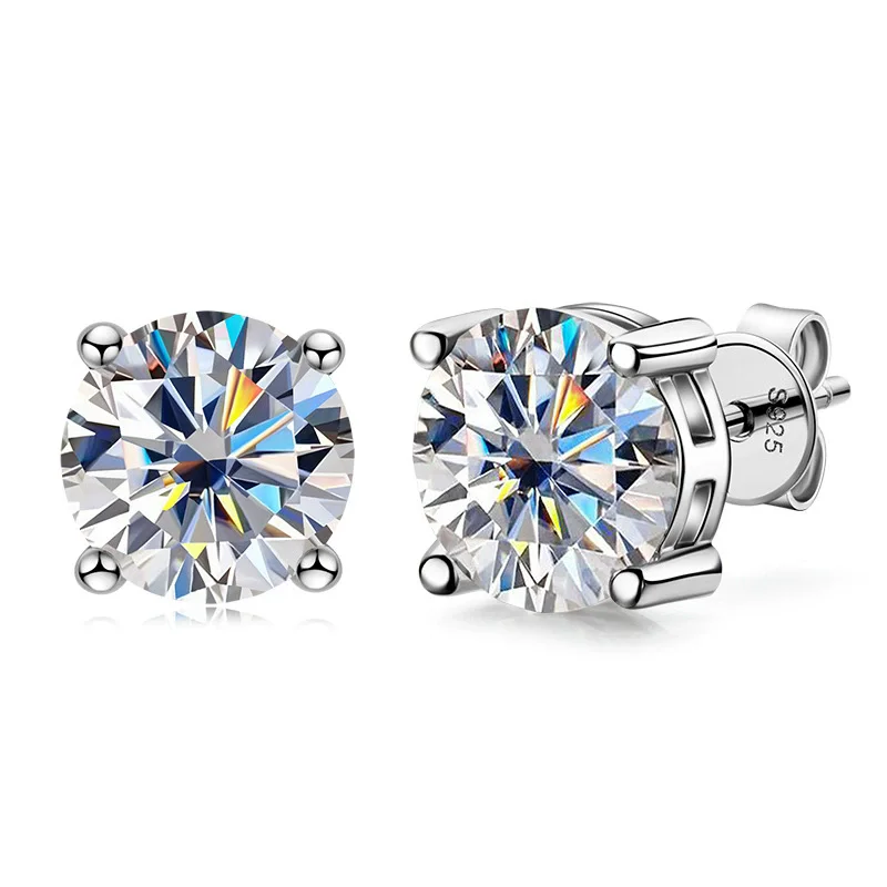 Pendientes de moissanita TY 2.0ct para mujer, pendientes de diámetro cultivados en laboratorio, joyería fina de plata esterlina, regalo, pendientes de plata de ley S925 1 Pendientes de moissanita TY 2.0ct para mujer, pendientes de diámetro cultivados en laboratorio, joyería fina de plata esterlina, regalo, pendientes de plata de ley S925 1