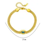 Conjunto de joyería Vintage elegante para mujer, collar de ojo de diablo, gargantilla dorada, pulsera de boda nupcial, regalo de fiesta, 2 uds. 6