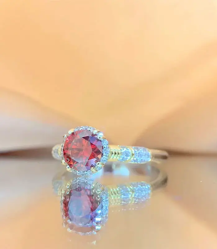 Anillo de Plata de Ley 925 de moissanita TY 1CT para mujer, anillo de compromiso brillante minimalista de Color D, joyería fina de lujo, anillo de ramo 2