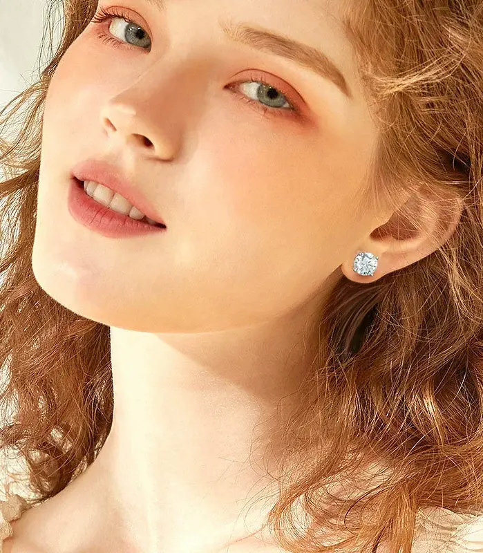 Pendientes de moissanita TY 2.0ct para mujer, pendientes de diámetro cultivados en laboratorio, joyería fina de plata esterlina, regalo, pendientes de plata de ley S925 2
