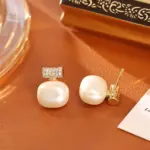Juego de Joyería Vintage Elegante de 3 Piezas para Mujer, Collar con Nudo de Bambú y Perlas de Azúcar, Gargantilla de Cristal Brillante, Aretes para Novia, Boda, Fiesta 4
