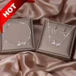 Conjunto de joyería de moda de 4 piezas | Incluye pendientes, collar, pulsera y colgante de mariposa: perfecto para fiestas y bodas 5