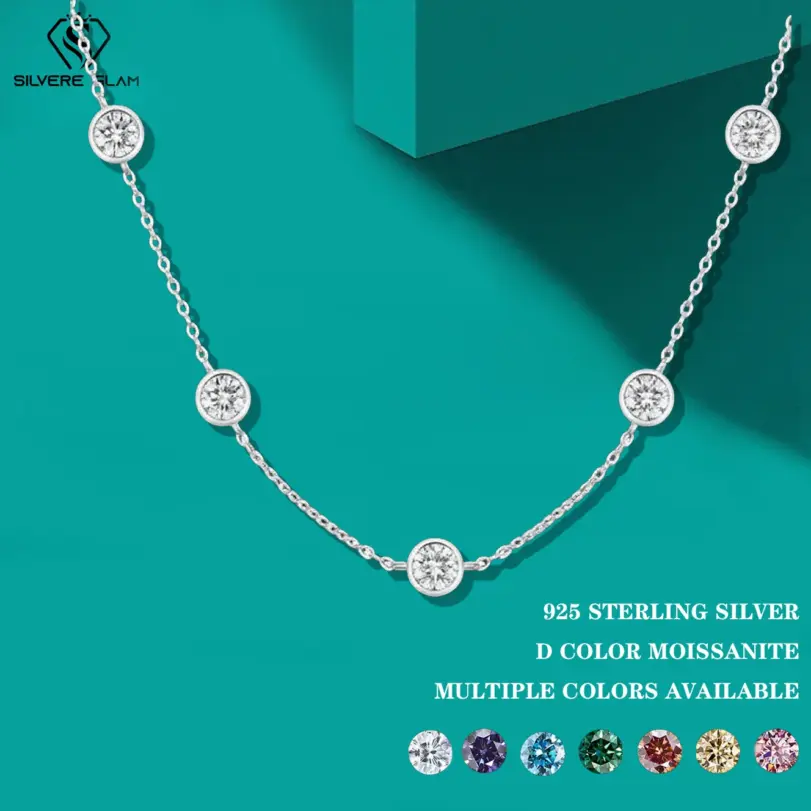 Collar de moissanita TY 2.5CT, collar con colgante de burbuja de Plata de Ley 925, Color D con joyería fina minimalista GRA para fiesta 1 Collar de moissanita TY 2.5CT, collar con colgante de burbuja de Plata de Ley 925, Color D con joyería fina minimalista GRA para fiesta 1