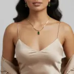 3 uds. De pendientes de collar de circón de cristal verde cuadrado de acero inoxidable para mujer y niña, nuevos conjuntos de joyería que no se decoloran a la moda 2