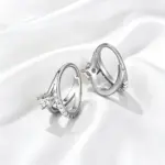 Pendientes de plata de ley 925 con moissanita para mujer, color D, corte redondo de laboratorio, aretes de moissanita, joyería de regalo, pendientes para mujer 3