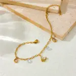 DIEYURO 316L Acero inoxidable mariposa dorada gota de agua tobillera de circón para mujer cadena de pie de moda joyería regalo glamuroso 3