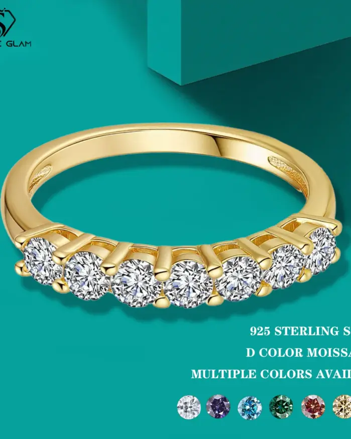 Anillo de moissanita TY de Plata de Ley 925, anillo de compromiso de 0,7 quilates con certificado GRA, joyería de lujo, regalo, anillo para hombres y mujeres 1