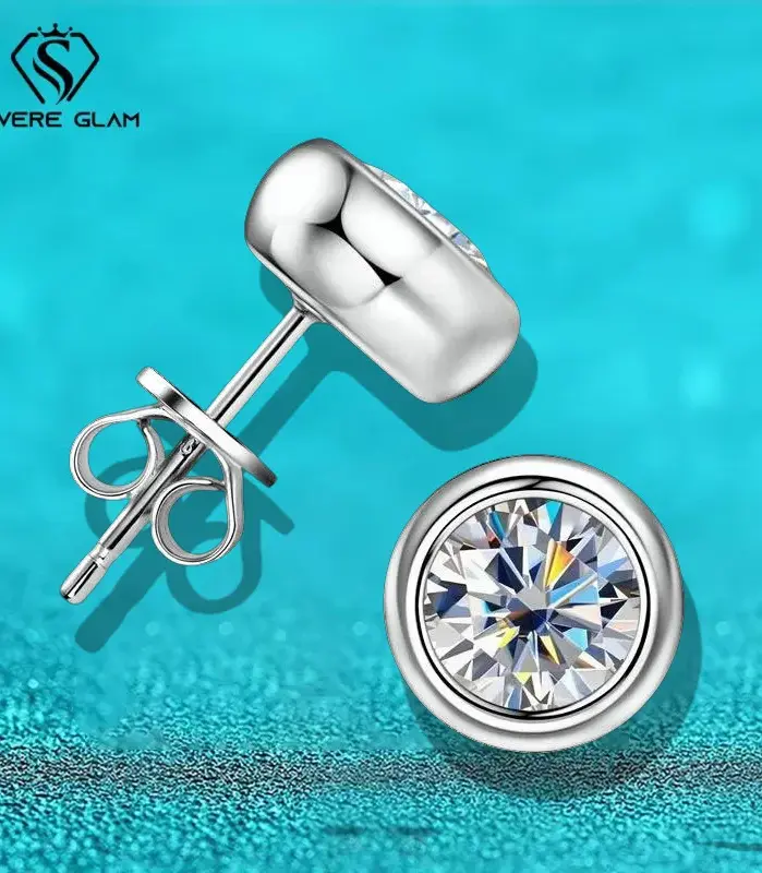 Pendientes TY de diamante moissanita de 0,5-1 quilates para mujer, pendientes originales de Plata de Ley 925 con moissanita para mujer, nuevo 2025 1
