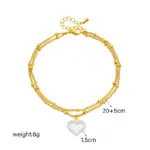 DIEYURO-tobilleras multicapa de acero inoxidable 316L para mujer y niña, cadena de pierna, joyería impermeable, regalo 2