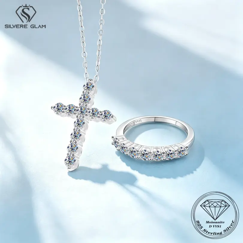 Anillo de Moissanita TY, Anillo de Diamante de Plata de Ley 925 para Hombres y Mujeres, Anillo Clásico con Colgante de Cruz de Moissanita y Plata de Ley 1 Anillo de Moissanita TY, Anillo de Diamante de Plata de Ley 925 para Hombres y Mujeres, Anillo Clásico con Colgante de Cruz de Moissanita y Plata de Ley 1