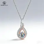 Collar de plata de ley TY 925 para mujer, collar con colgante de plata de ley con circonita Moissanite de 0,5 CT, D VVS1, oro rosa multicolor 2