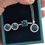 TY Moissanite-Conjunto de anillo y pendientes, joyería fina de Plata de Ley 925, regalo con certificado GRA, venta al por mayor 9 TY Moissanite-Conjunto de anillo y pendientes, joyería fina de Plata de Ley 925, regalo con certificado GRA, venta al por mayor 9